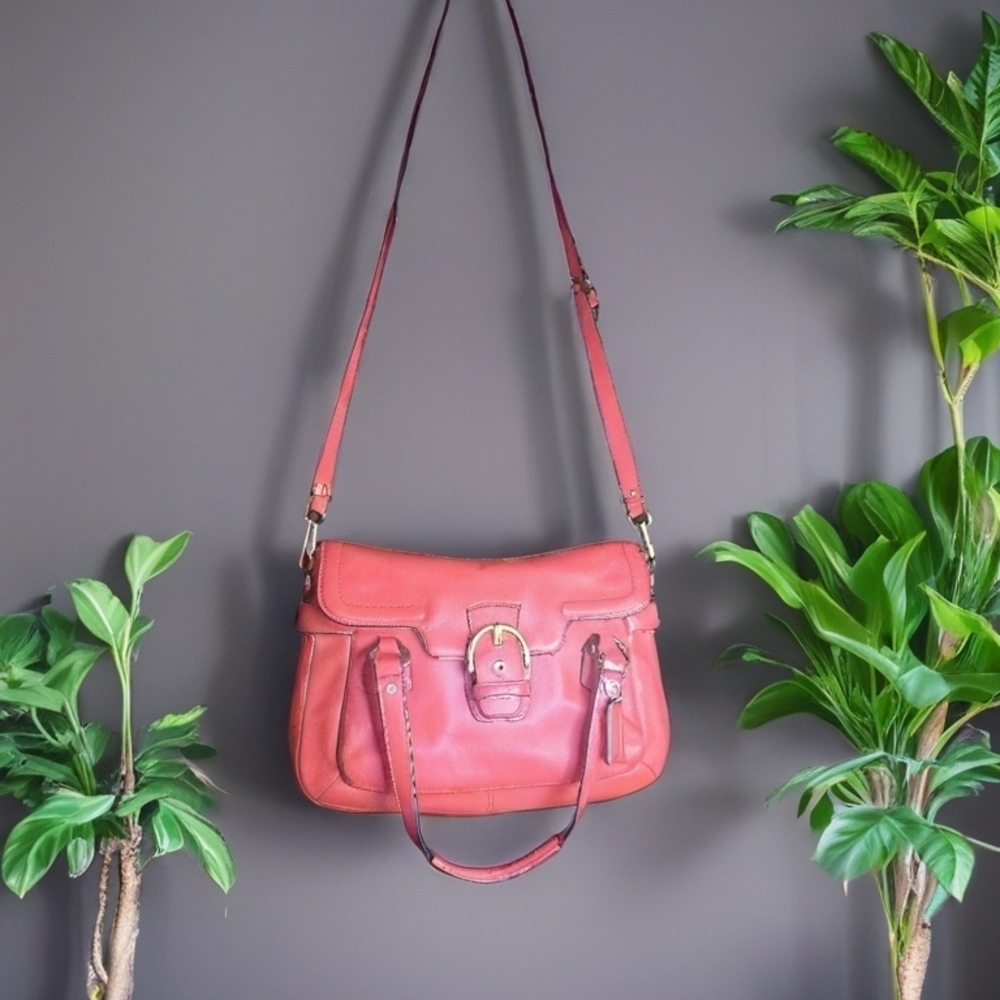 Coach Soho Style Campbell Red Orange Leather Crossbody & Shoulder Bag